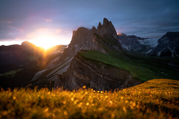 Sonnenaufgang Seceda, Italien (Dolomiten, Südtirol)