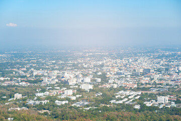 Fototapeta na wymiar View of city downtown from top view.