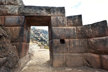 Inca gate in the urban sector of Pisac