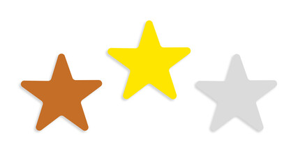 Obraz premium Gold Silver and Bronze star set illustration
