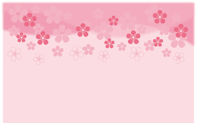 Spring concept. Cherry blossom illustration for background, web, banner design. Cherry blossom graphics. Vector illustration. 桜イラスト背景、春の背景、桜背景