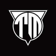 TM Logo monogram with circle shape and half triangle rounded