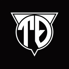 TQ Logo monogram with circle shape and half triangle rounded