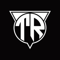 TR Logo monogram with circle shape and half triangle rounded
