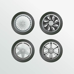 Velg car set object vector collection car wheel images