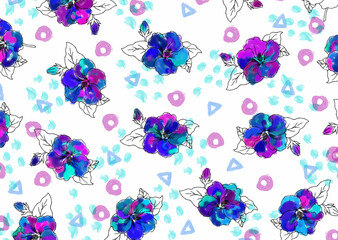 oil painted geometric pattern	
