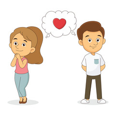 Obraz premium Valentine day,Teenagers in love,I miss you