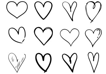 Icon se Hand Drawn Hearts