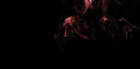 Red isolated smoke on black background
