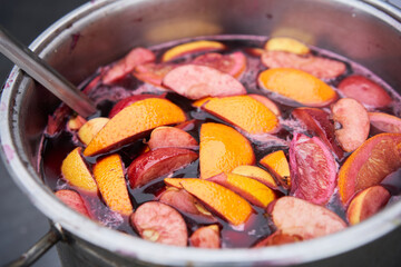 Mulled wine Traditional Christmas fair market beverage