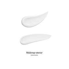 cosmetic cream smear isolated on white background.