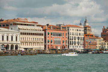 Panoramic view from St Mark Canal in Venice Italy