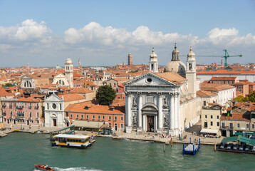 Fototapeta na wymiar Panoramic View of Santa Maria del Rosario Church in Venice Italy