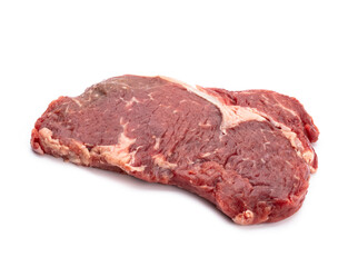 Fresh raw  steaks isolated on white background.................