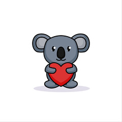 Cute koala animal in love Valentine's day