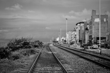 Fototapeta premium railway in the city