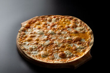 Thin dough cheese pizza simple menu photography
