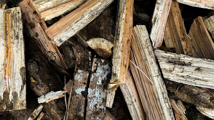 A pile of wood pattern In the garden
