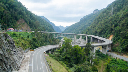 Fototapeta na wymiar Kelok 9. The iconic road in West Sumatra, Indonesia. 