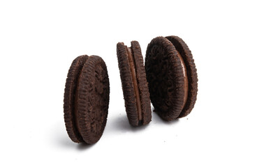 chocolate double cookie isolated