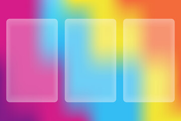 Vector drawing. Glass morphism. Abstract bright background.