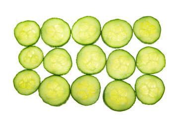sliced cucumber isolated