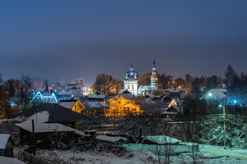 The Temple of the icon of the Mother of God Korsunskaya in the city of Uglich of the Yaroslavl region of Russia. Orthodox church. Golden Ring of Russia.