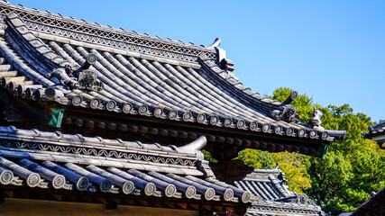 Fototapeta na wymiar 日本家屋の屋根の飾り瓦