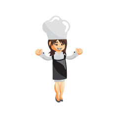 Chef Woman job character creation Illustration Template Pose