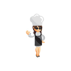 Chef Woman character creation Illustration Template Pose Glasses