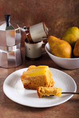 Spicy pear upside down cake