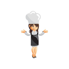 Chef Woman character Gesture creation Illustration Template Pose