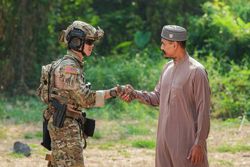 Muslims in the southern part of Thailand are friendly with soldiers who seek peace.
