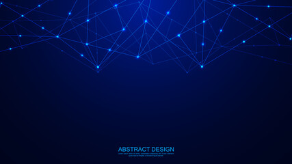 Abstract technology background with connecting dots and lines