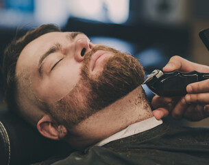  bearded man in barbershop