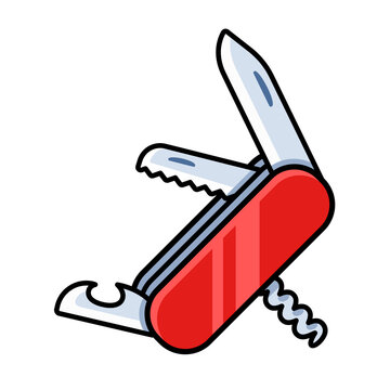 recommend clip art: Cartoon pocket knife illustration
