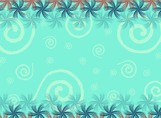Fototapeta na wymiar Blue abstract background with spiral patterns