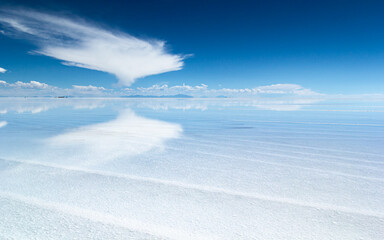 A sea of salt in sky, Uyuni, Bolivia