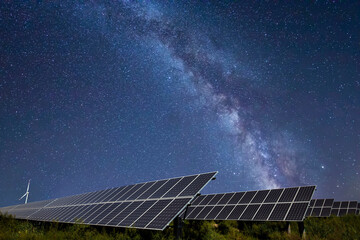 Solar photovoltaic panels and the Milky Way