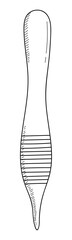 SURGICAL TWEEZERS ISOLATED ON A WHITE BACKGROUND