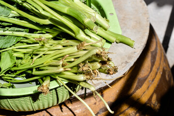 Fresh green vegetables for good health