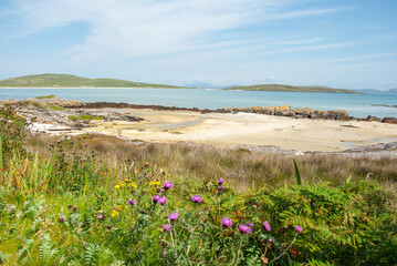 Landscape on the Barra Island, in the Outer Hebrides, Scotland, UK