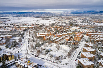 Heavy snowfall by storm Filomena in Las Rozas, Madrid © Photography by Ruiz