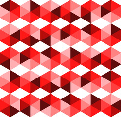 Polygon seamless pattern style with red and pink colors of hexagon vector shape.