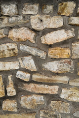 The texture of the masonry. Wall.