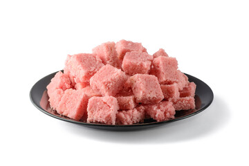 pate of sweet coconut toffee isolated on white background
