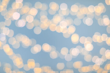 Blurred view of beautiful lights. Bokeh effect
