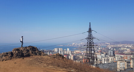 cable car in the city