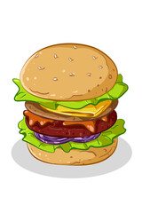A sweet hamburger vector illustration