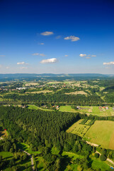 Fototapeta na wymiar Vertical view from glider, Bieszczady